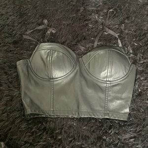 Zip up leather shirt